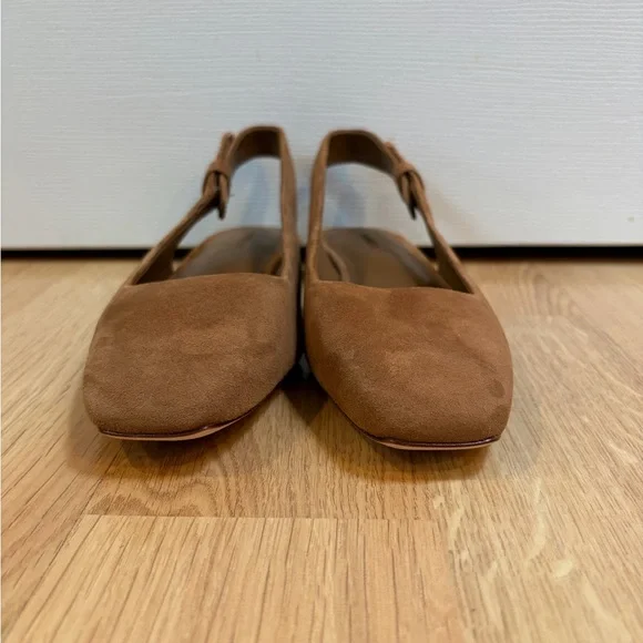 Vince Camel Gracy Suede Square Toe Sling Back Shoes Size 7.5 - Picture 7 of 9
